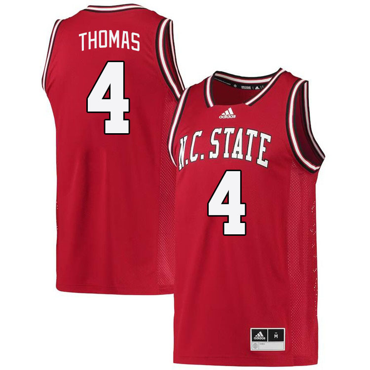 Men #4 LJ Thomas NC State Wolfpack College Basketball Jerseys Stitched Sale-Retro